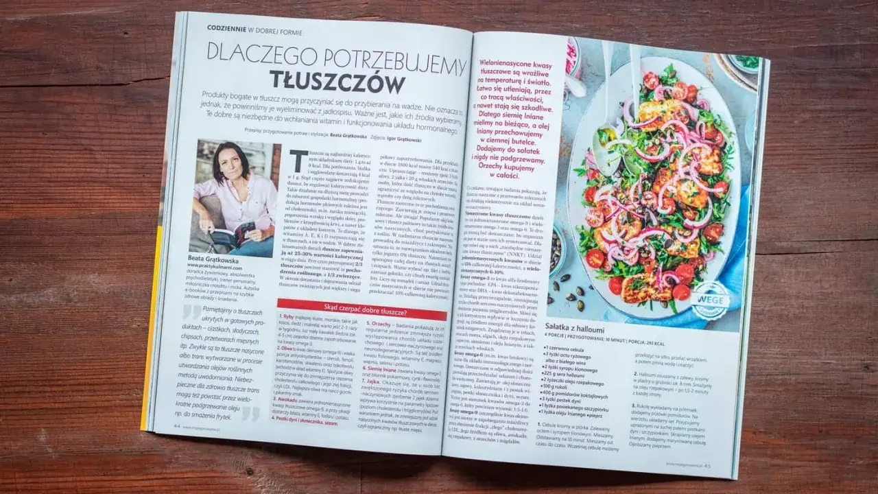 Wielonienasycone kwasy tłuszczowe są wrażliwe na temperaturę. Dodajemy je do sałatek, nigdy nie podgrzewamy. Orzechy kupujemy w całości.